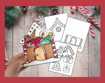 God's promises surprise craft, Christmas story for kids, Bible Printable Activity, Sunday School, VBS, Homeschool, Gingerbread Card