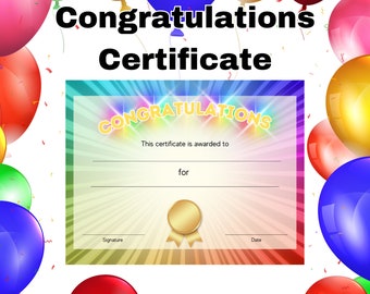 Rainbow Certificate of Excellence, Certificate of Performance, Certificate of Perfect Attendance, of Appreciation, Certificate Template