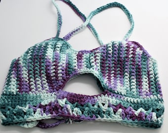 Crochet sneak a peek top. Crochet bralette. Peekaboo top. Choose your color.