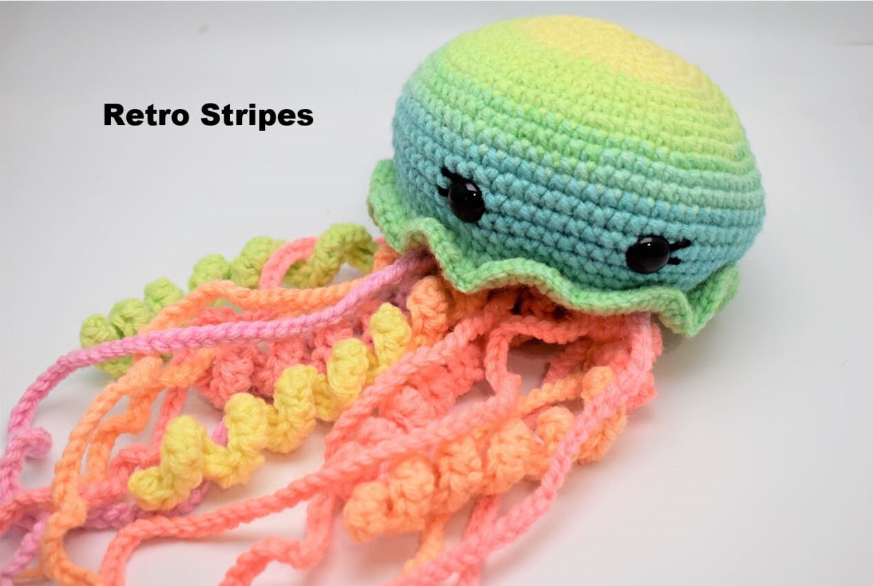 Crochet Jellyfish Mom and Babies. Jellyfish Plush. Amigurumi Animals