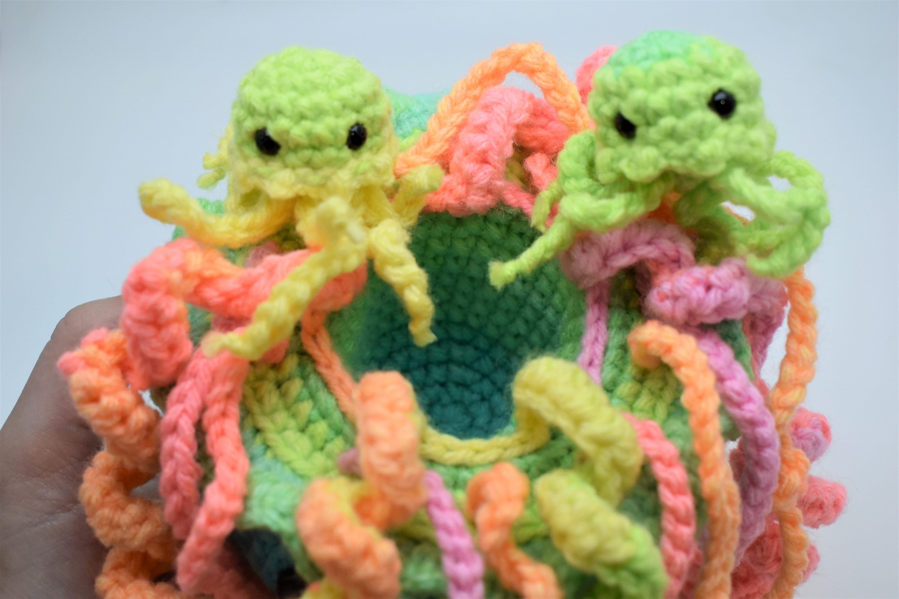 Crochet Jellyfish Mom and Babies. Jellyfish Plush. Amigurumi Animals
