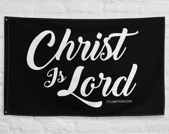 Christ Is Lord Flag - Black