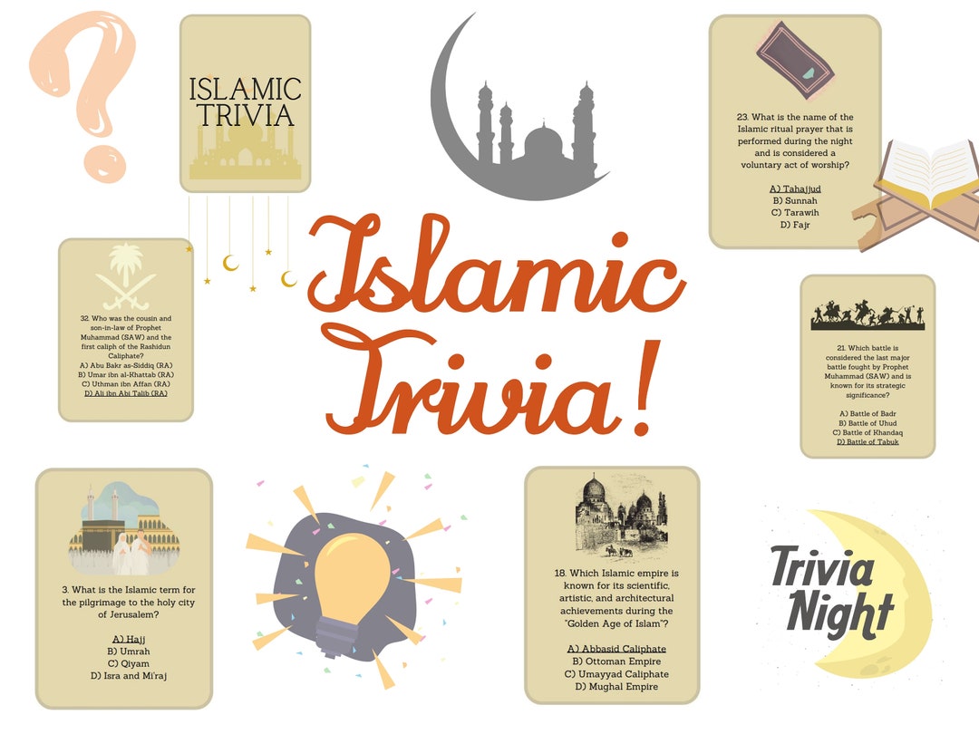 Printable Islamic Trivia Quiz Cards Etsy