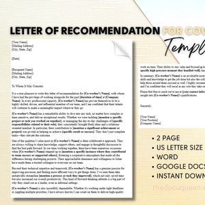 Carta de recomendación para compañeros de trabajo - Modelo 2