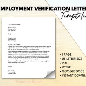 Employment Verification Letter Template