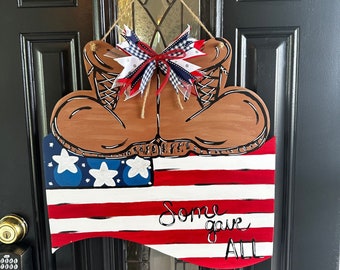 Combat Boots with Flag Door Hanger