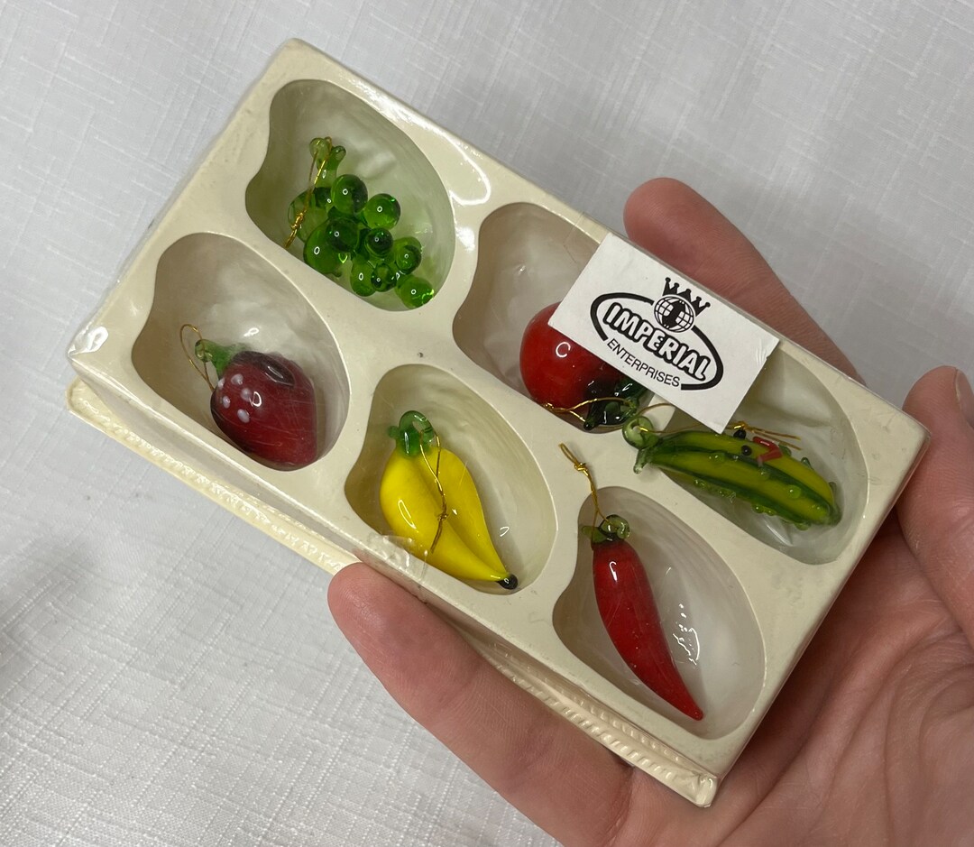 Vintage Imperial Enterprises Miniature Glass Fruit and Vegetable