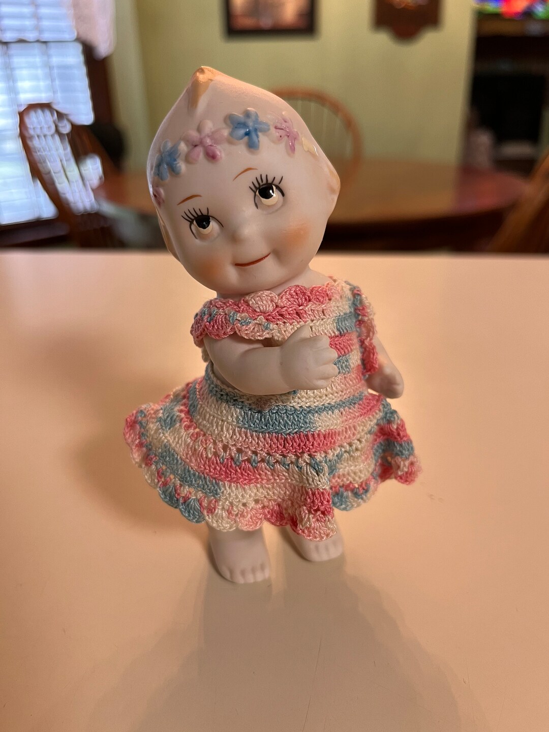 Vintage Bisque Kewpie Doll, Flower Headband, Shackman, Made in Japan Etsy