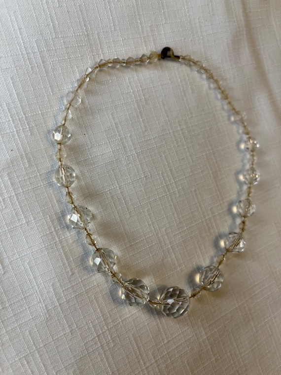 Art Deco Style Lead Crystal Beaded Necklace, Chok… - image 3