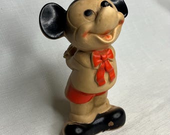 Vintage Dell Mickey Mouse avec fleur en caoutchouc, montre l'usure, LIRE LA DESCRIPTION