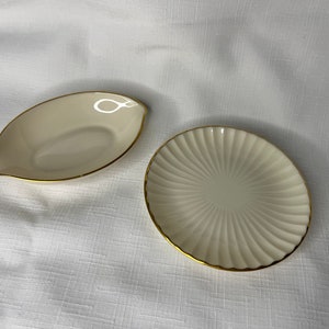 Lenox Trinket Dishes (2), Ashtray, Gold Rim, Made in the USA