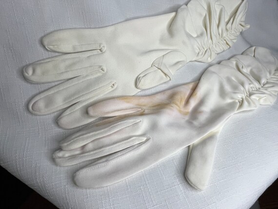Vintage Van Raalte Long Evening Gloves, Cream Col… - image 4