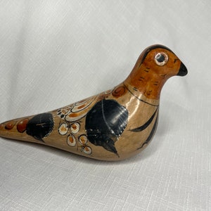 Vintage Tonala Mexican Pottery Dove Folk Art, Bird, Pigeon, Stamped Mexico, Small Imperfection