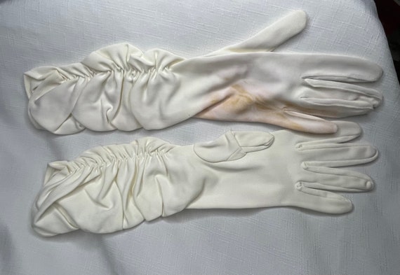 Vintage Van Raalte Long Evening Gloves, Cream Col… - image 3
