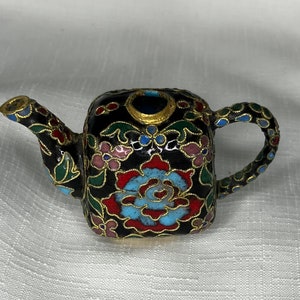 Vintage Miniature Cloisonné Teapot, missing lid