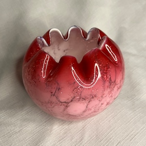 Beautiful Vintage Confetti Glass Rose Bowl, Possibly Mount Washington