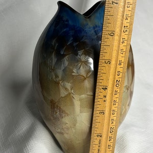 Bill Campbell Crystalline Fish Vase, Tulip Vase, Signed, Vintage image 9