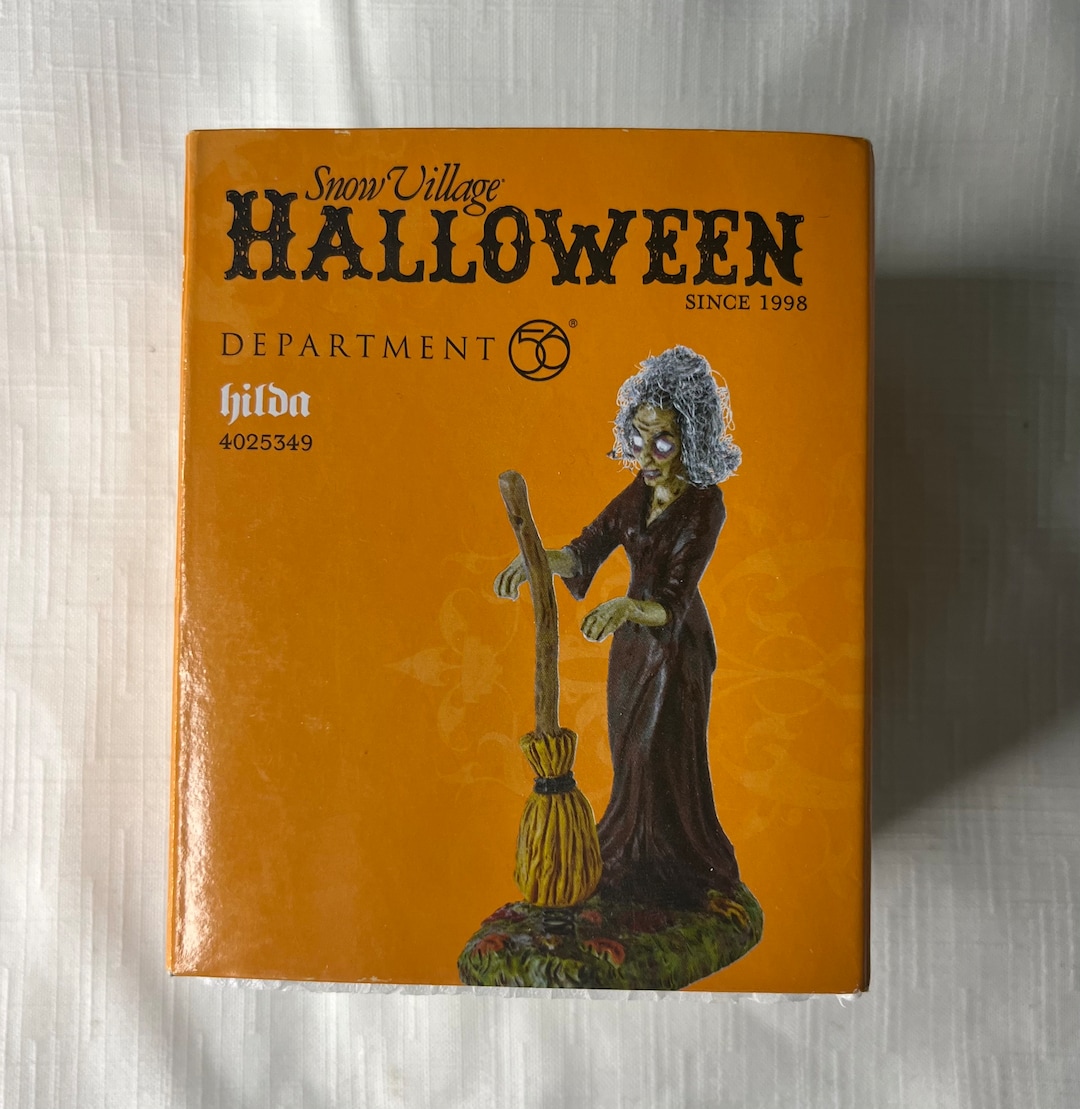 Halloween Department 56 Snow Village Hilda Broomstick Etsy