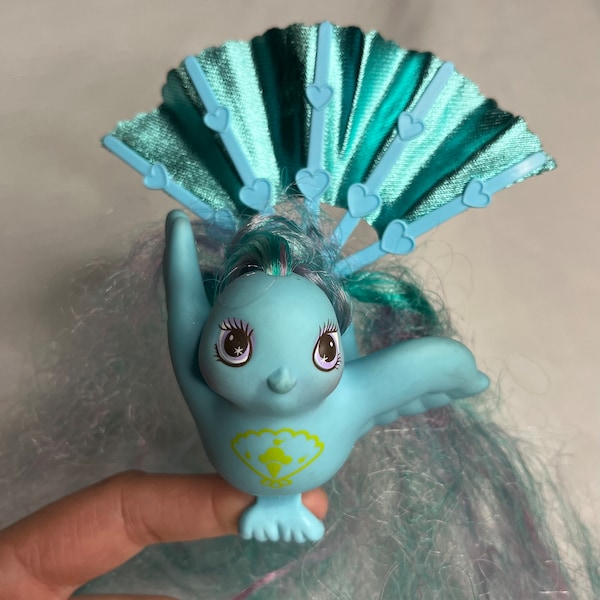 Vintage My Little Pony Fairy Tails Bird, Fan Tail, Blue