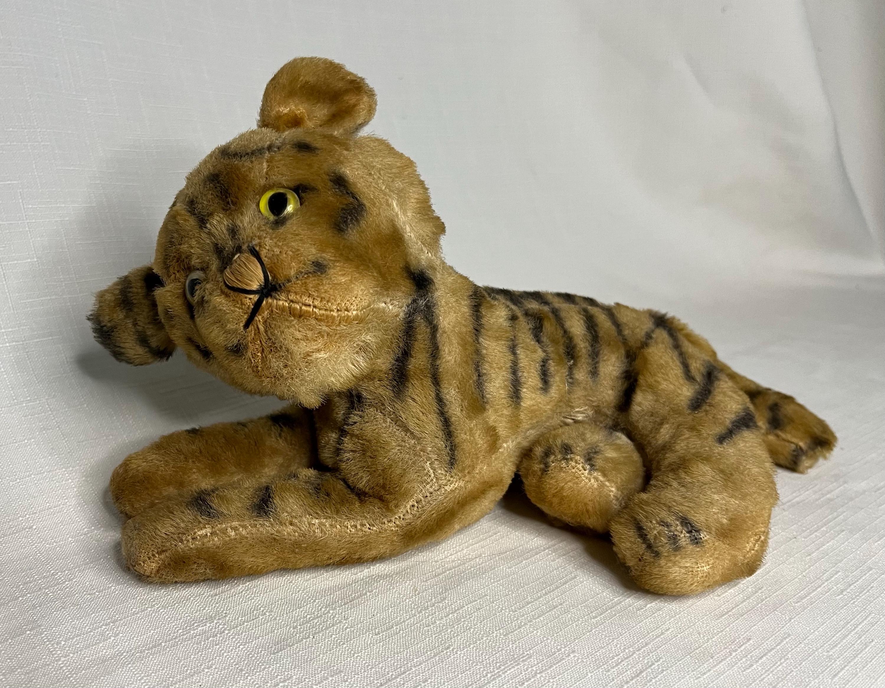 Vintage Small Tiger Cub Mohair Stuffed Animal, Possibly