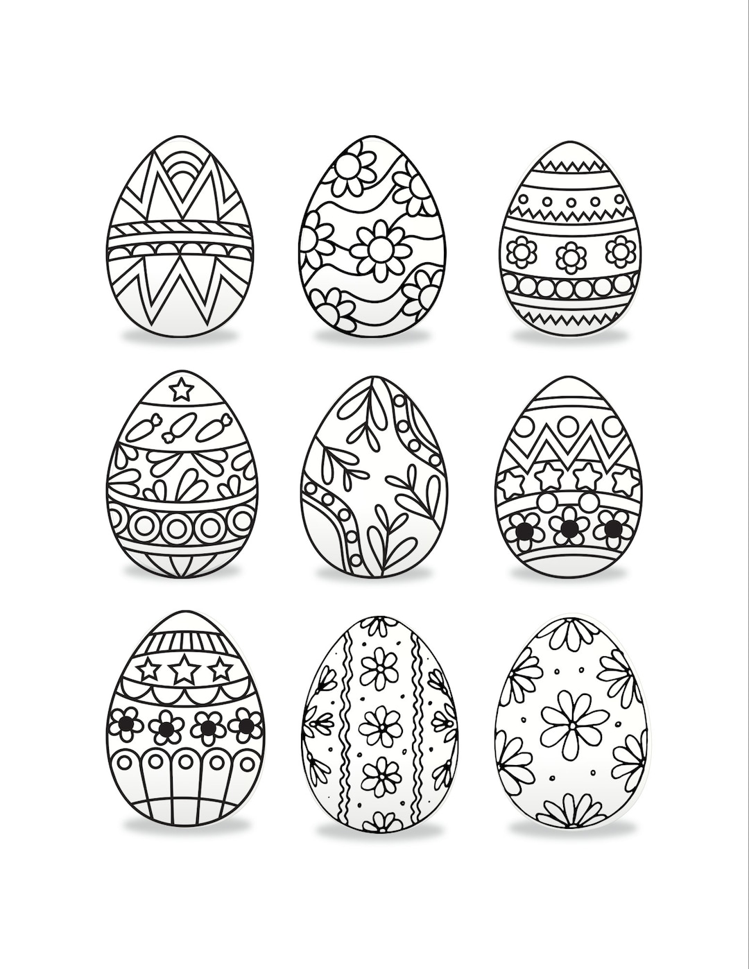 Easter Egg Coloring Page - Etsy