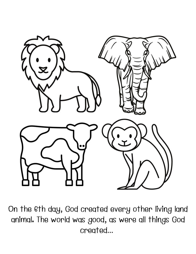 God Made Everything Christian Coloring Book Etsy