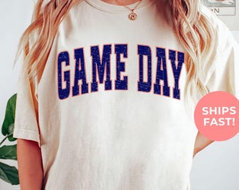 Camiseta Retro Game Day Comfort Colors®: Camiseta de temporada de fútbol americano, camiseta deportiva escolar vintage.