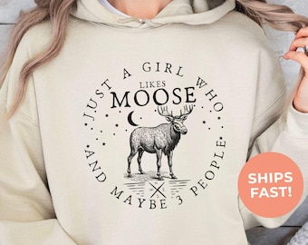 Funny Moose Graphic Hoodie: Nature Lover Gift