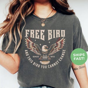 Free Bird T-Shirt: Comfort Colors Retro Rock Band Tee