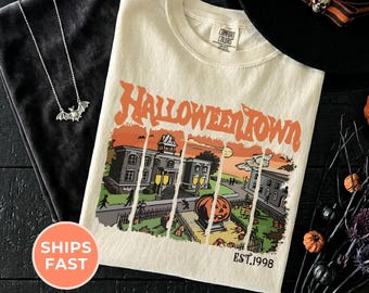 Camiseta Comfort Colors® de la Universidad de Halloweentown, camiseta retro vintage de Halloween, linda camiseta de otoño