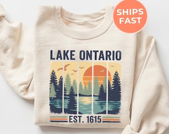 Lake Ontario Vintage Retro Sweatshirt, Quiet Activism Tee, Subtle Anti Trump Shirt, Travel Canada Sweater