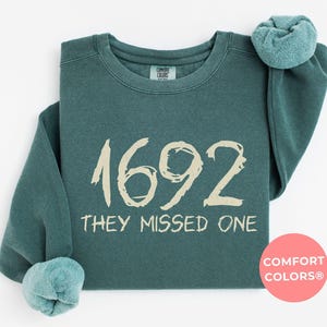 Comfort Colors Halloween Sweatshirt: 1692 They Missed One, Witchy Feminist Tee