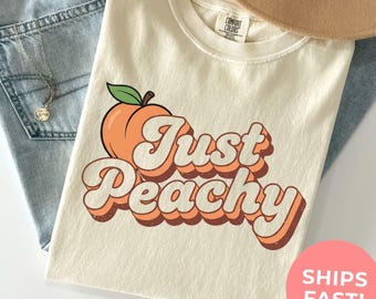 Camiseta Just Peachy Graphic Comfort Colors®: Camiseta retro de verano, camiseta para vacaciones en la playa