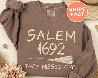 Vintage Halloween Witch Long Sleeve Shirt: Comfort Colors Spooky Season Feminist Gift Shirt, 1692 They Missed One
