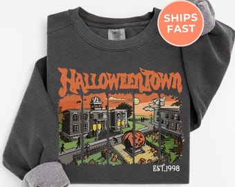 Sudadera retro de Halloween de la Universidad de Halloweentown, suéter vintage de otoño Comfort Colors®