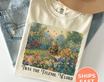 Camiseta Comfort Colors® con el meme de Tylenol, mi señor, camiseta Boho Cottagecore con estampado de rana, camiseta antiliberal anti-RFK Jr, camiseta anti-Trump, concienciación sobre las vacunas
