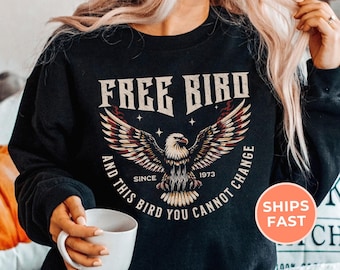 Free Bird Sweatshirt: Retro Style Rock Band Tee