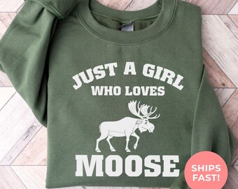 Moose Sweatshirt: Hiking Sweater For Women, Adventurer Gift