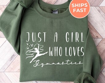 Gymnastics Lover Sweatshirt: Gymnast Gifts, Sporty Girl Crewneck Sweater, Gift for Youths