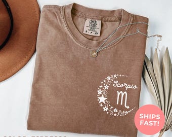 Comfort Colors Scorpio Shirt: Minimalist Zodiac Birthday Gift