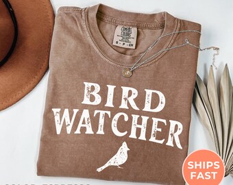 Bird Watchers Comfort Colors Tee: Bird Lover Gift, Nature Lover Shirt, Birding Aesthetic ApparelBird Watcher
