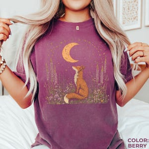 Camiseta Celestial Fox Comfort Colors: Camiseta gráfica Goblincore Cottagecore imagen 4