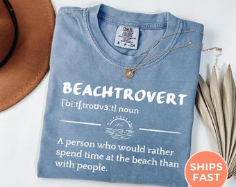 Beachtrovert Comfort Colors® Shirt, Funny Beach Person Tee, Introvert Beach Tshirt, Gift for Beach Lovers