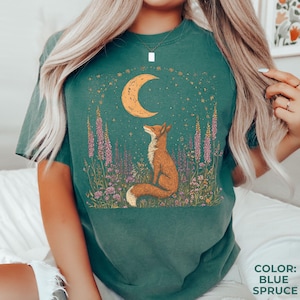 Camiseta Celestial Fox Comfort Colors: Camiseta gráfica Goblincore Cottagecore imagen 3