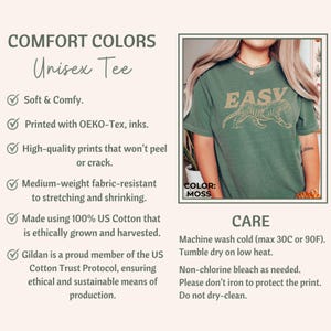 Easy Tiger Graphic Comfort Colors® Tee: Retro Boho Unisex Shirt, Aesthetic Trendy Hippie T-shirt image 7