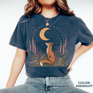 Camiseta Celestial Fox Comfort Colors: Camiseta gráfica Goblincore Cottagecore imagen 2