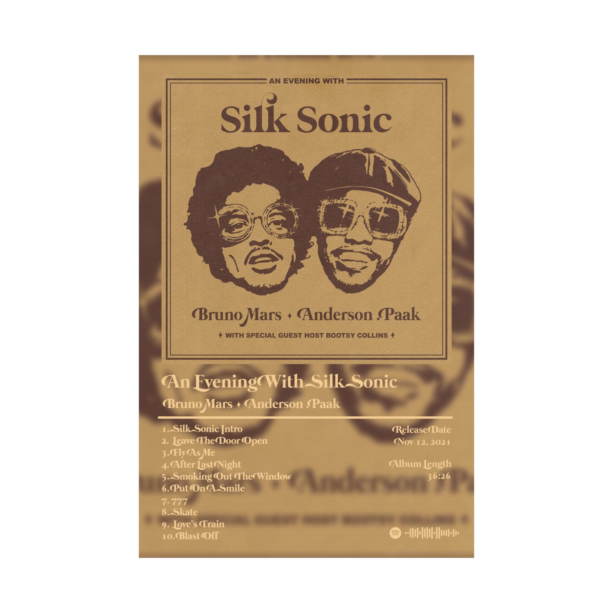 Silk Sonic an Evening With Silk Sonic Album Poster Etsy
