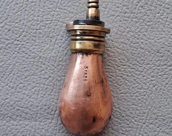 Vintage Tiny civil war Copper  Powder shot Flask amulet pendent size