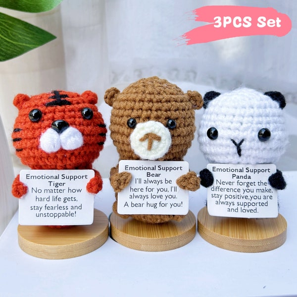 Adorable Handmade Crochet Bear/Panda/Tiger-Emotional Support Animals Gift-Crochet Animals for Friends-Graduation/Birthday Gift-Gifts for her