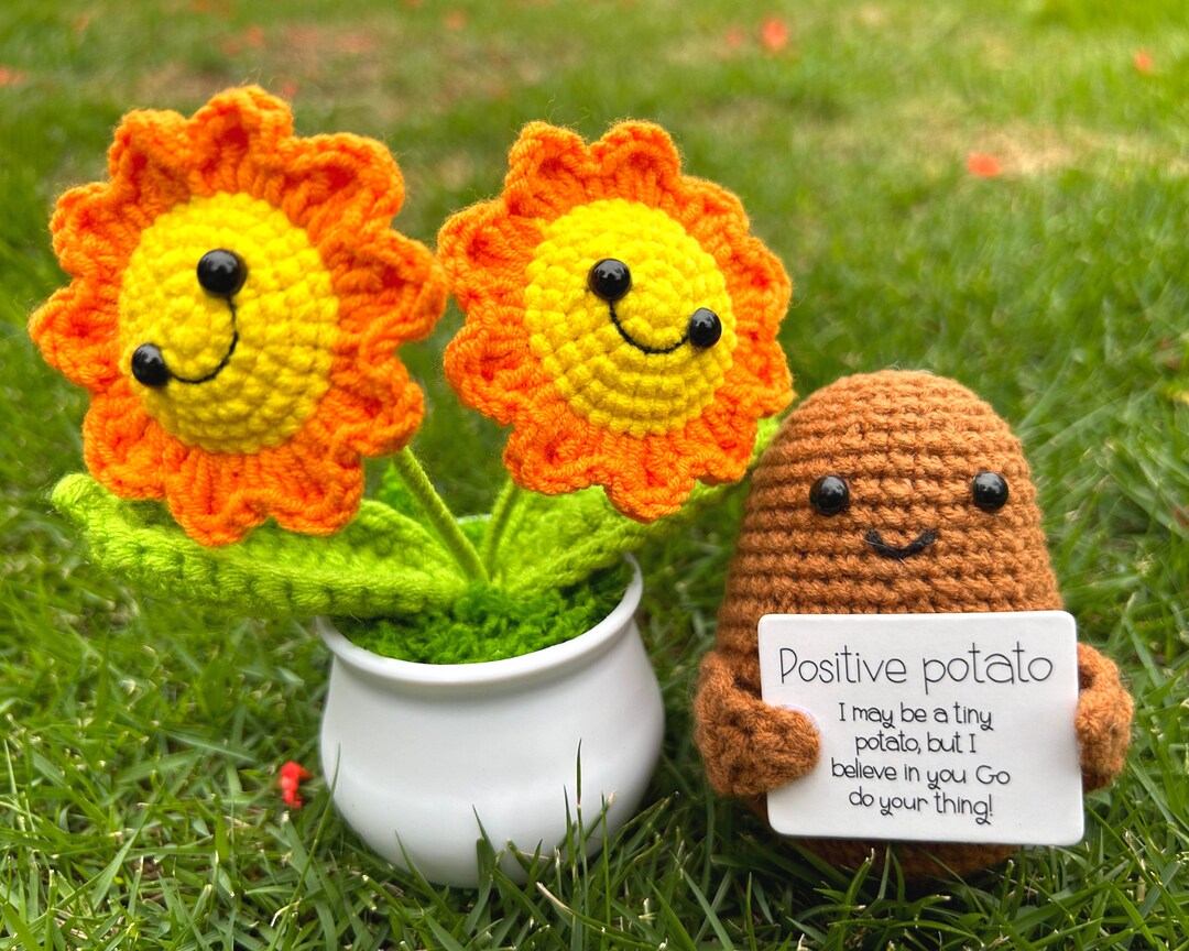 Handgemachte positive Kartoffel mit häkeln lächelnden Gesicht Etsy.de